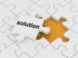 Solution word on a piece of puzzle.